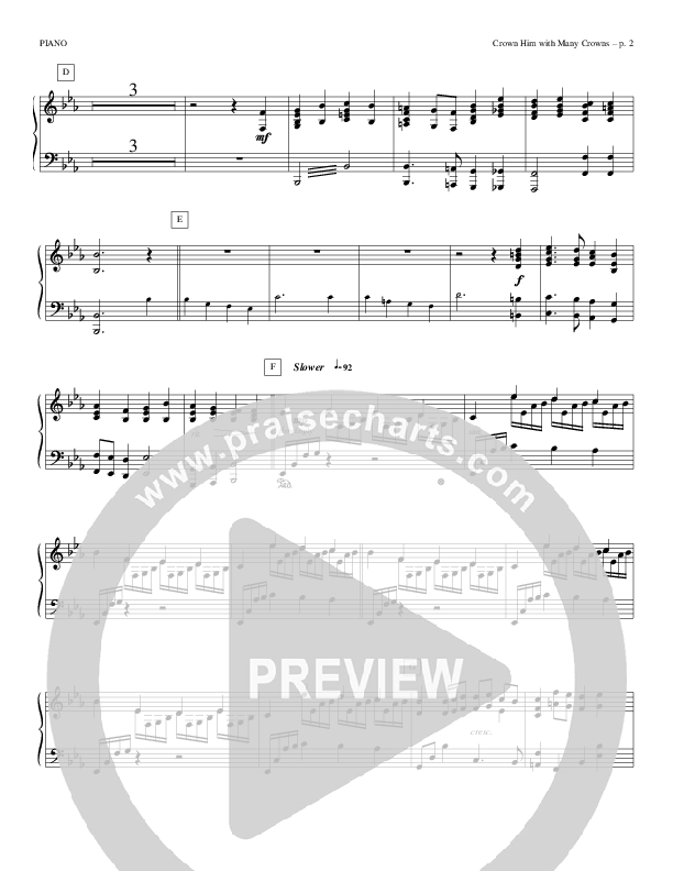 Crown Him With Many Crowns Piano Sheet (Todd Billingsley)