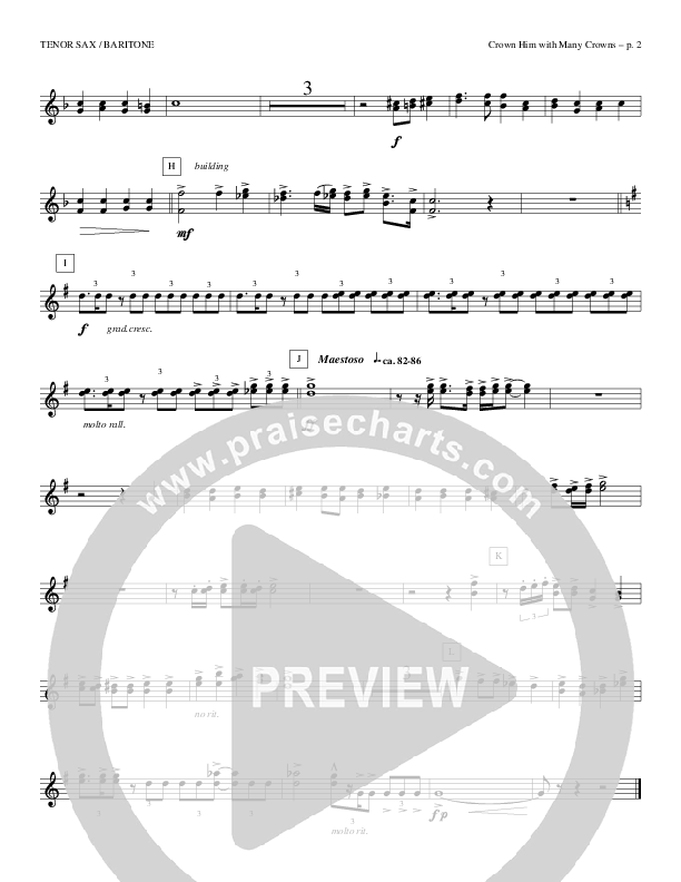 Crown Him With Many Crowns Tenor Sax/Baritone T.C. (Todd Billingsley)