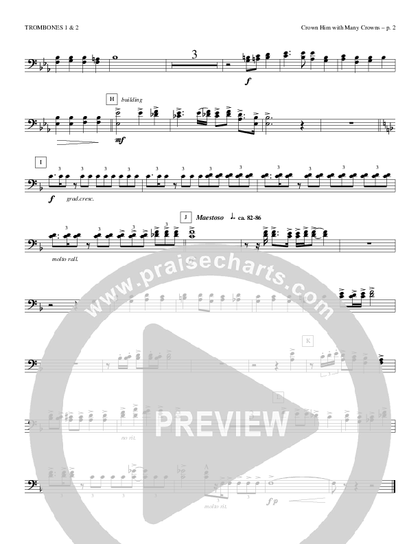 Crown Him With Many Crowns Trombone 1/2 (Todd Billingsley)