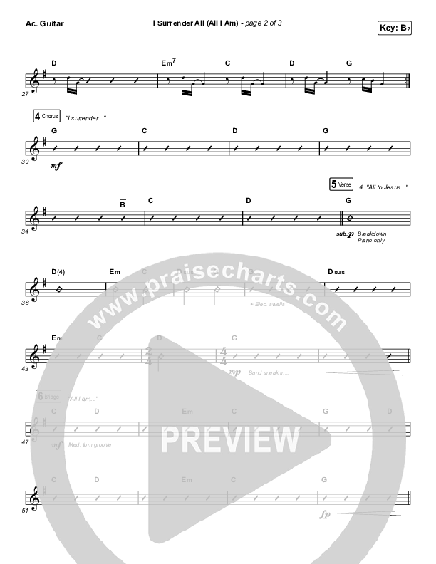 I Surrender All (All I Am) Acoustic Guitar (Shane & Shane/The Worship Initiative)