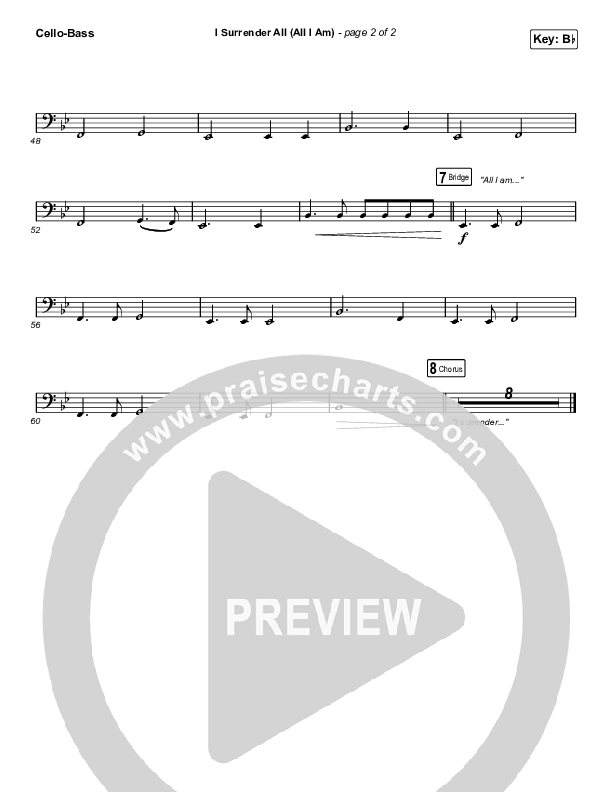 I Surrender All (All I Am) Cello/Bass (Shane & Shane/The Worship Initiative)