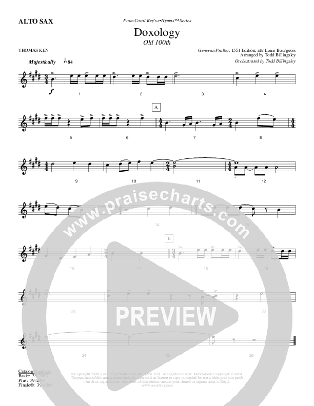 Doxology Alto Sax (Todd Billingsley)
