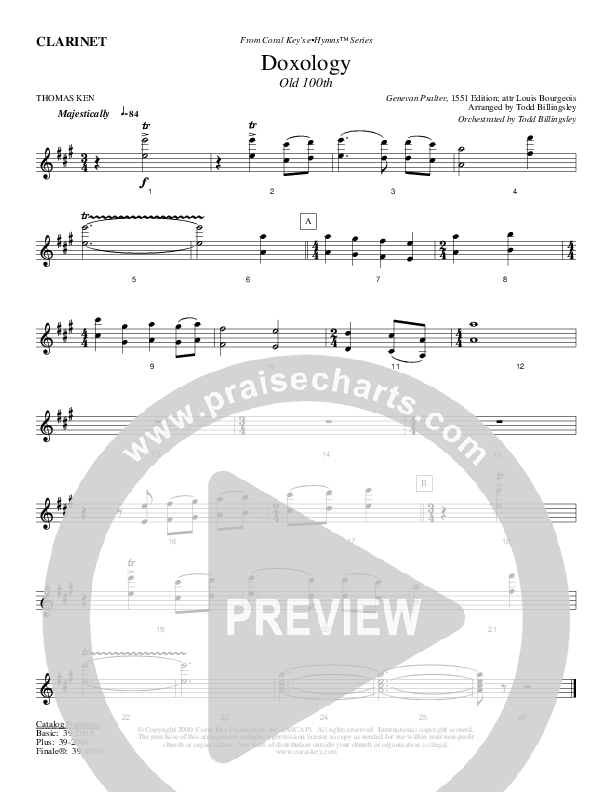 Doxology Clarinet (Todd Billingsley)