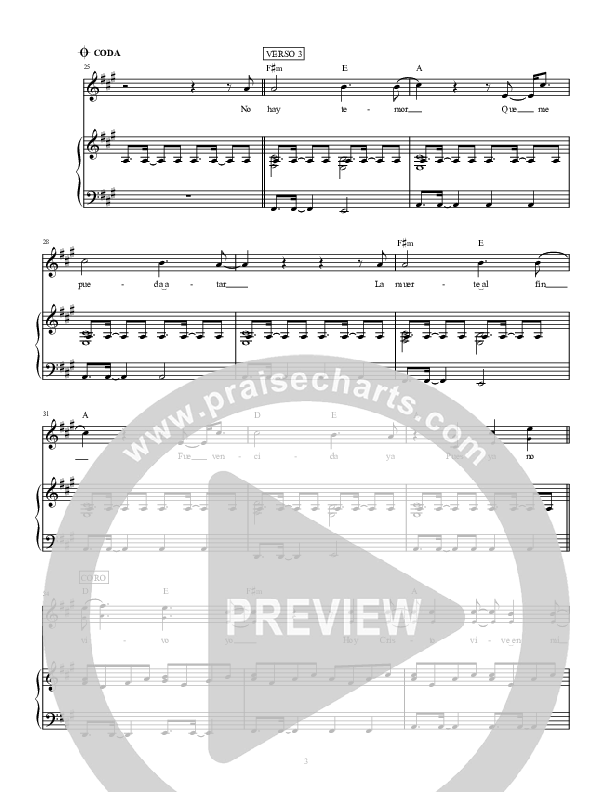 Vi La Luz (See The Light) Piano/Vocal (Hillsong en Espanol / Hillsong Worship)