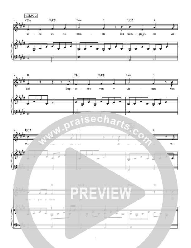 El Reinara (He Shall Reign) Piano/Vocal (Hillsong en Espanol / Hillsong Worship)