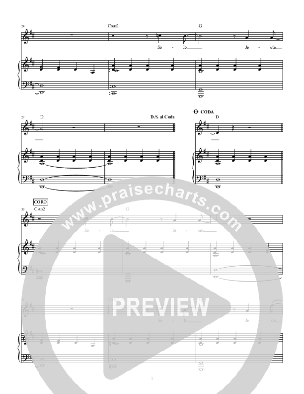 Solo Jesus (No One But You) Piano/Vocal (Hillsong en Espanol / Hillsong Worship)