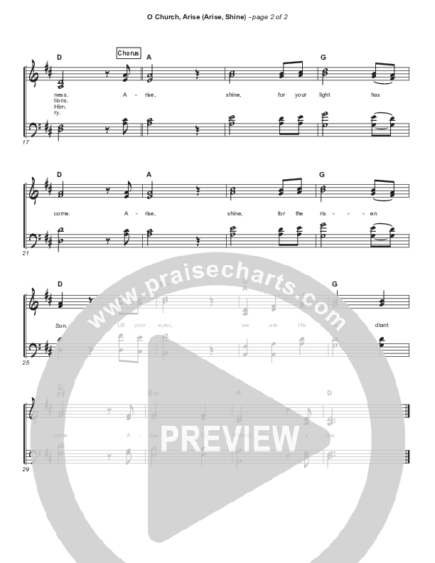 O Church Arise Hymn Sheet (Keith & Kristyn Getty / Shane & Shane)