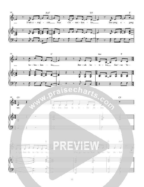 Bersih (Clean) Piano/Vocal (Hillsong Dalam Bahasa Indonesia / Hillsong Worship)