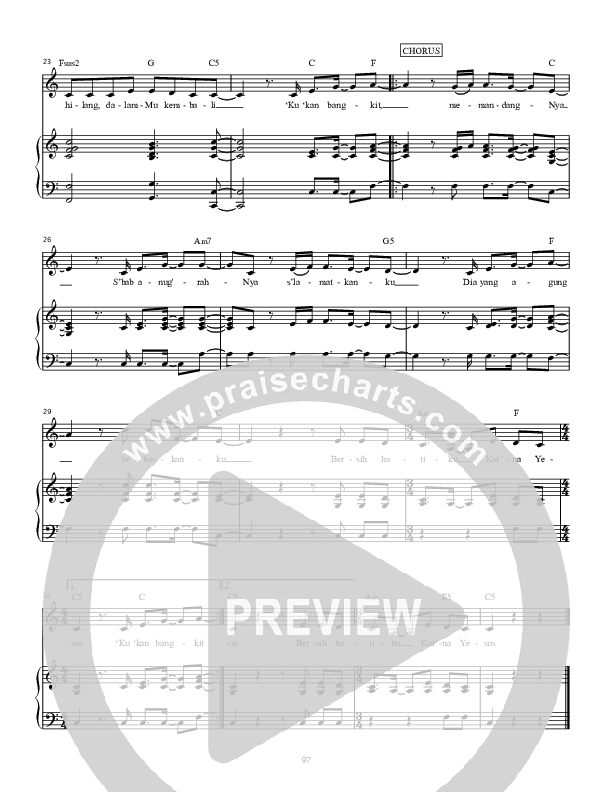 Bersih (Clean) Piano/Vocal (Hillsong Dalam Bahasa Indonesia / Hillsong Worship)