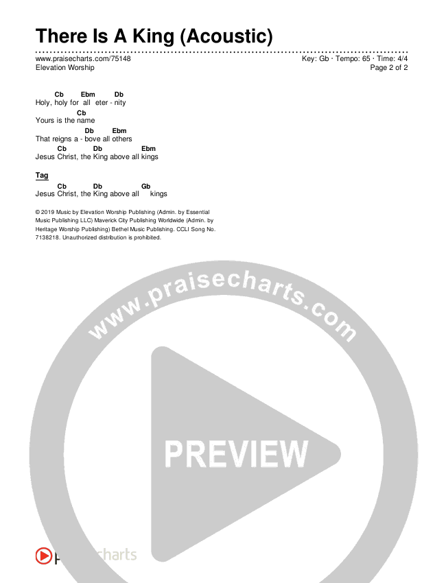 There Is A King (Acoustic) Chords & Lyrics (Elevation Worship)