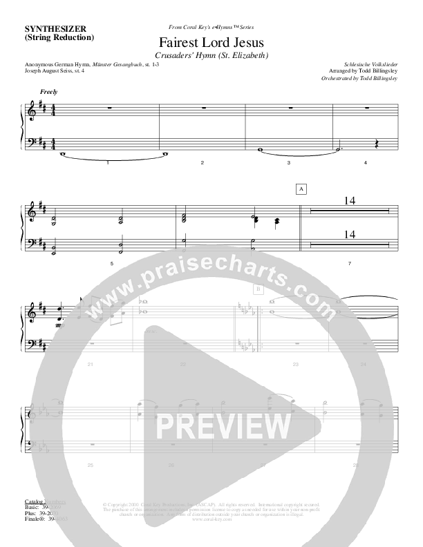 Fairest Lord Jesus Synth Strings (Todd Billingsley)