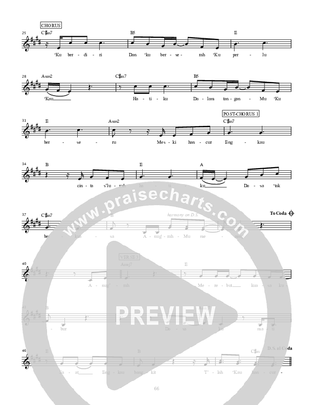 Seluruh Hatiku (Dekapku) (Whole Heart (Hold Me Now)) Lead Sheet (SAT) (Hillsong Dalam Bahasa Indonesia / Hillsong Worship)