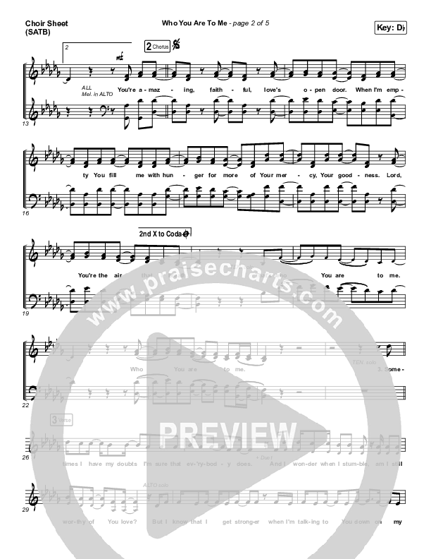 Who You Are To Me Choir Vocals (SATB) (Chris Tomlin / Lady A)