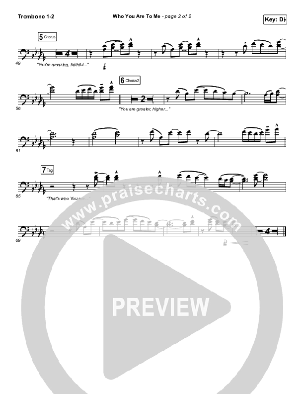 Who You Are To Me Trombone 1/2 (Chris Tomlin / Lady A)