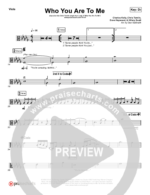 Who You Are To Me Viola (Chris Tomlin / Lady A)