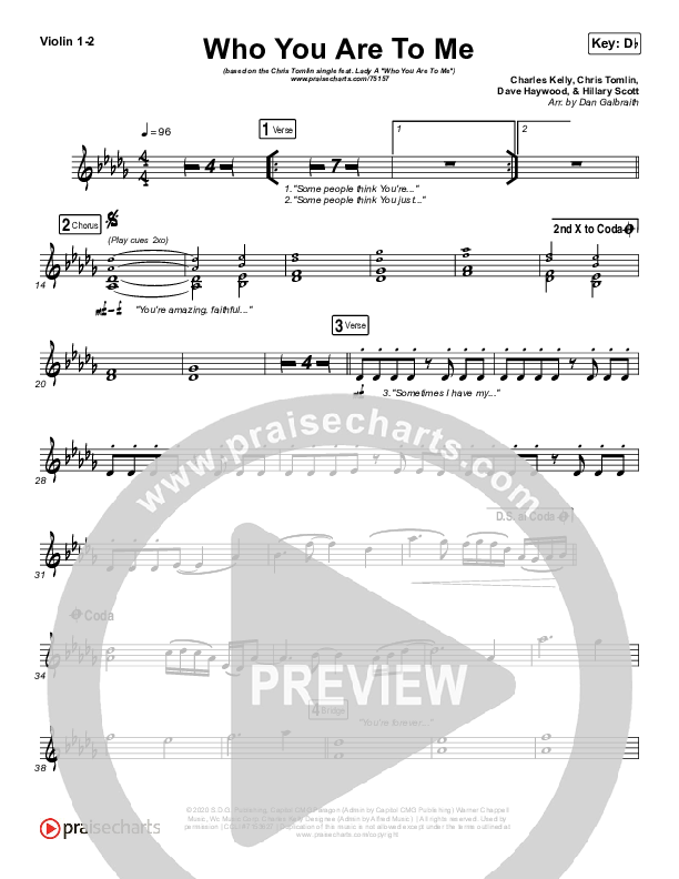 Who You Are To Me Violin 1/2 (Chris Tomlin / Lady A)