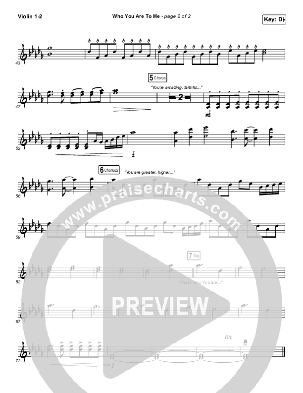 Who You Are To Me Violin 1/2 (Chris Tomlin / Lady A)