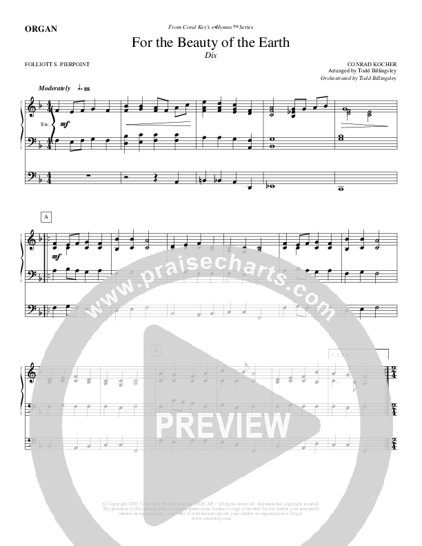 For The Beauty Of The Earth Organ (Todd Billingsley)