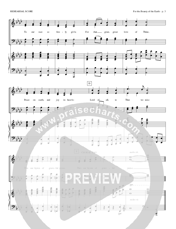 For The Beauty Of The Earth Piano Sheet (Todd Billingsley)