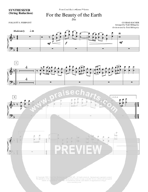 For The Beauty Of The Earth Synth Strings (Todd Billingsley)