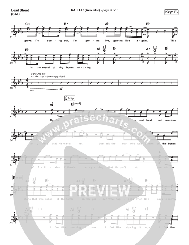RATTLE! (Acoustic) Lead Sheet (SAT) (Elevation Worship)