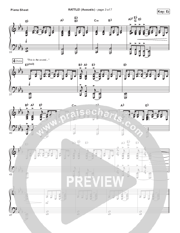 RATTLE! (Acoustic) Piano Sheet (Elevation Worship)