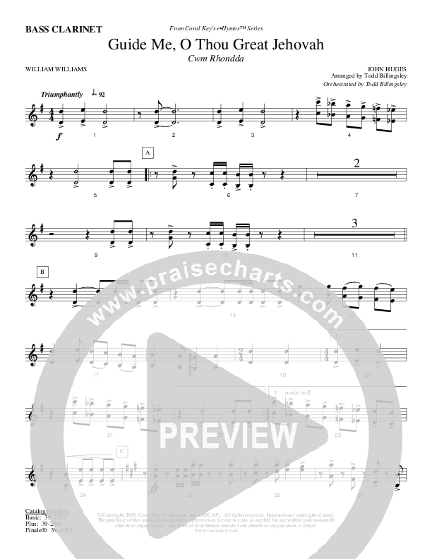 Guide Me O Thou Great Jehovah Bass Clarinet (Todd Billingsley)