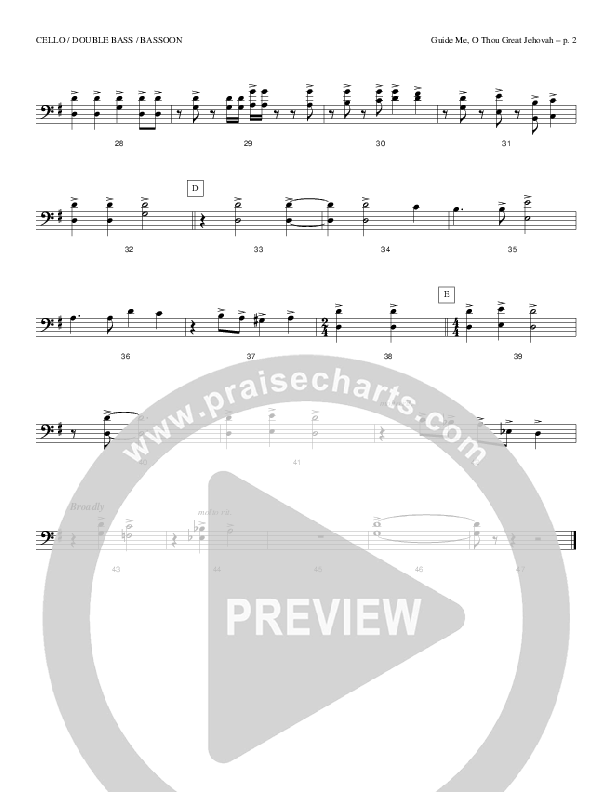 Guide Me O Thou Great Jehovah Cello/Bass (Todd Billingsley)