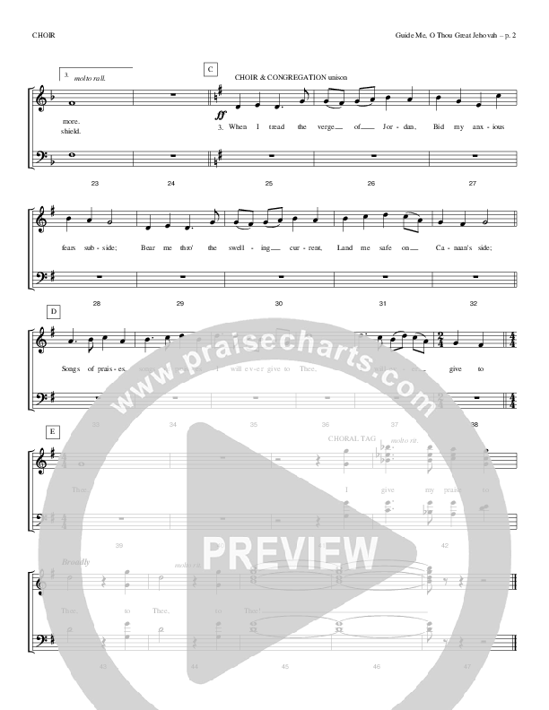 Guide Me O Thou Great Jehovah Choir Sheet (Todd Billingsley)