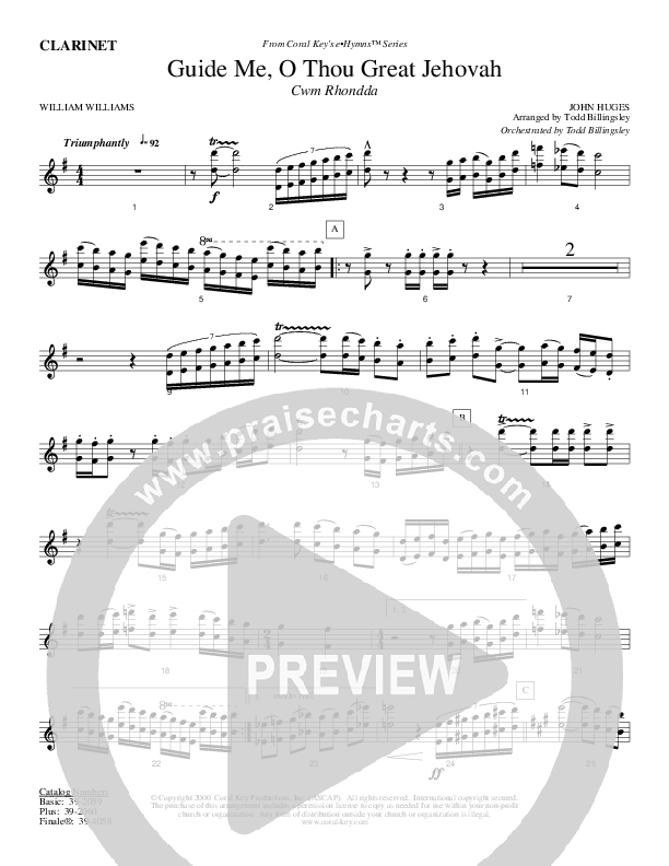 Guide Me O Thou Great Jehovah Clarinet (Todd Billingsley)