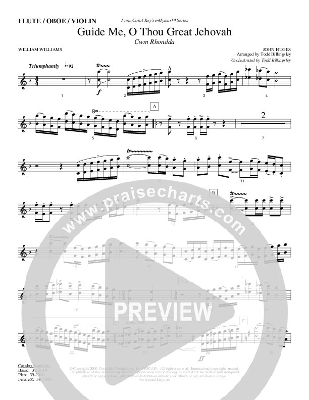 Guide Me O Thou Great Jehovah Flute/Oboe (Todd Billingsley)