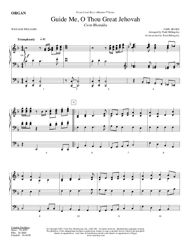 Guide Me O Thou Great Jehovah Organ (Todd Billingsley)