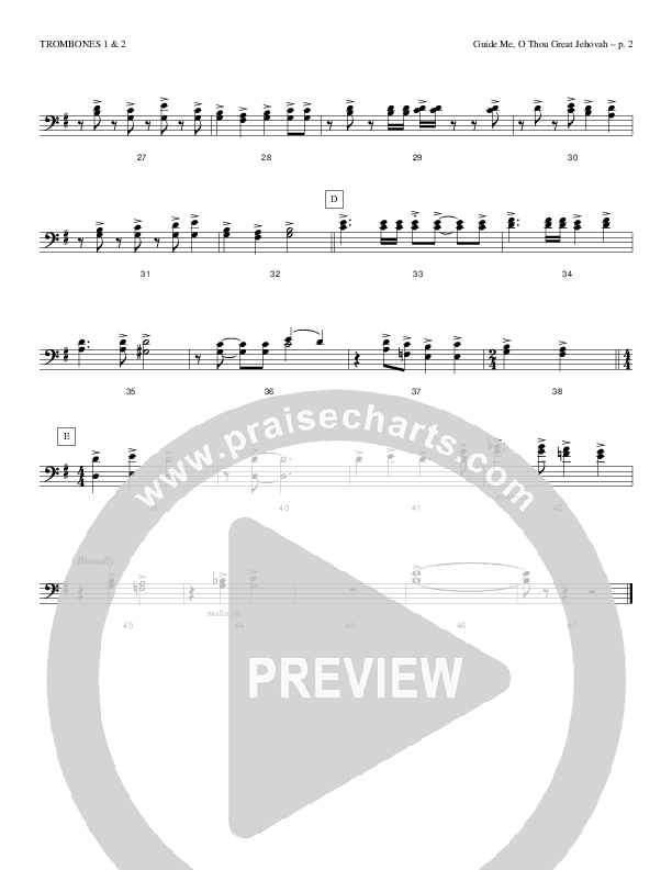 Guide Me O Thou Great Jehovah Trombone 1/2 (Todd Billingsley)