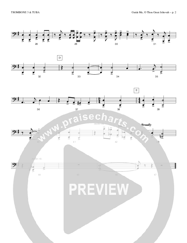 Guide Me O Thou Great Jehovah Trombone 3/Tuba (Todd Billingsley)