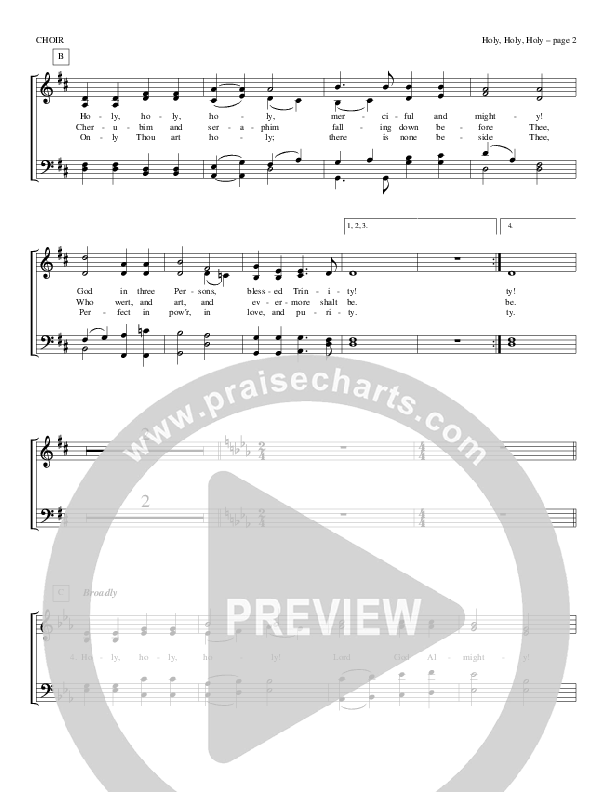 Holy Holy Holy Choir Sheet (Todd Billingsley)