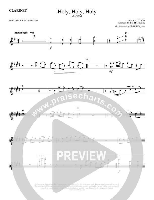 Holy Holy Holy Clarinet (Todd Billingsley)