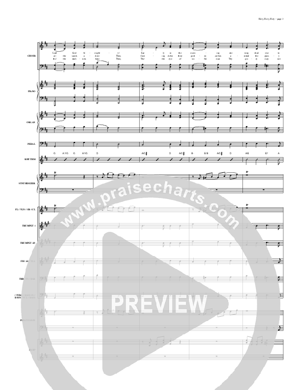 Holy Holy Holy Conductor's Score (Todd Billingsley)