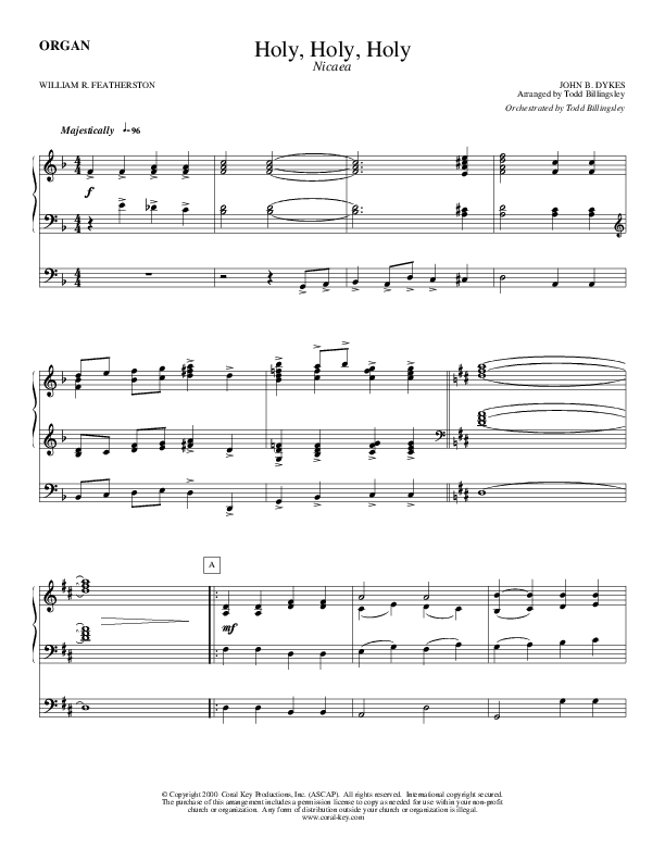 Holy Holy Holy Organ (Todd Billingsley)