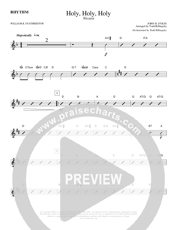 Holy Holy Holy Rhythm Chart (Todd Billingsley)