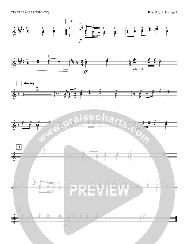 Holy Holy Holy Tenor Sax/Baritone T.C. (Todd Billingsley)