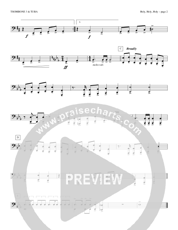 Holy Holy Holy Trombone 3/Tuba (Todd Billingsley)