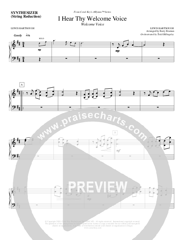 I Hear Thy Welcome Voice Synth Strings (Todd Billingsley)