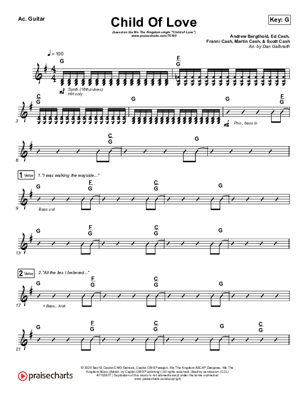 Child Of Love Acoustic Guitar (We The Kingdom)