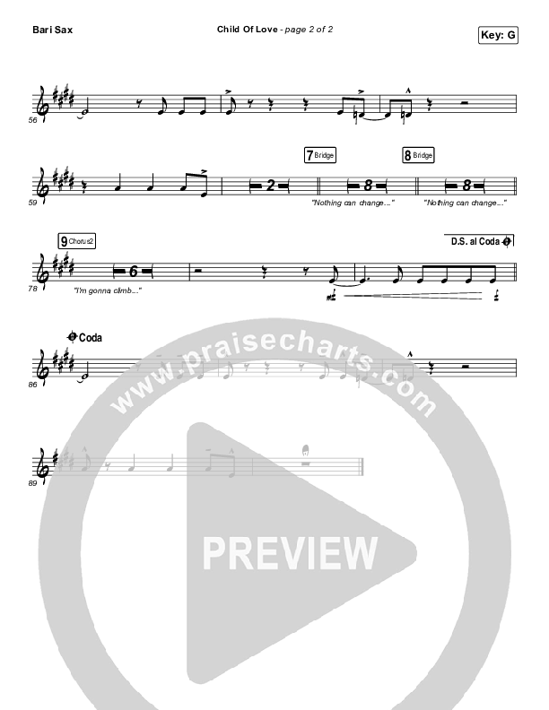 Child Of Love Bari Sax (We The Kingdom)