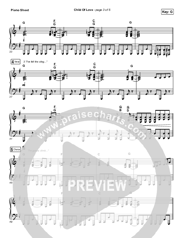 Child Of Love Piano Sheet (We The Kingdom)