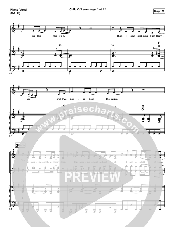 Child Of Love Piano/Vocal (SATB) (We The Kingdom)