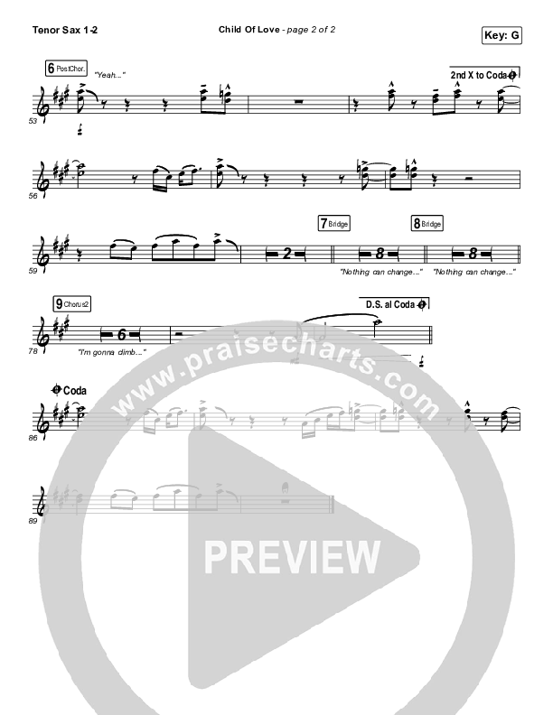 Child Of Love Tenor Sax 1/2 (We The Kingdom)