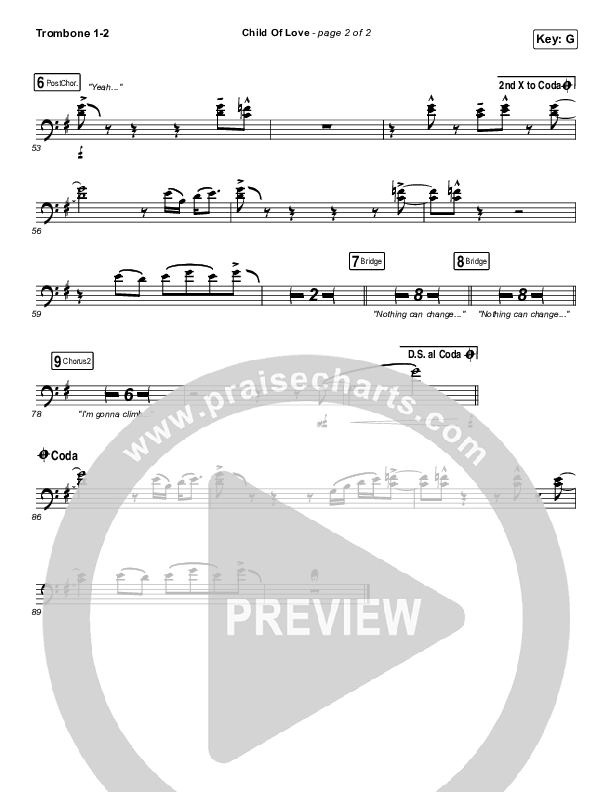 Child Of Love Trombone 1/2 (We The Kingdom)