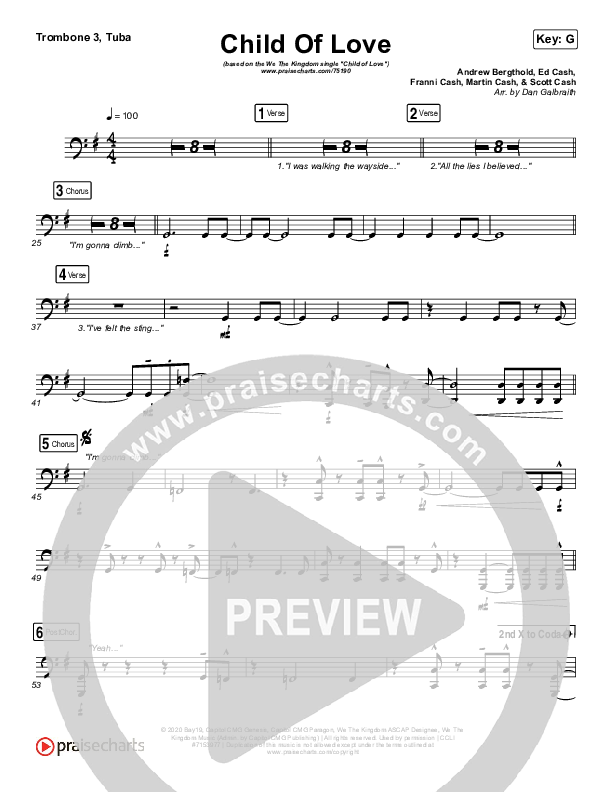 Child Of Love Trombone 3/Tuba (We The Kingdom)