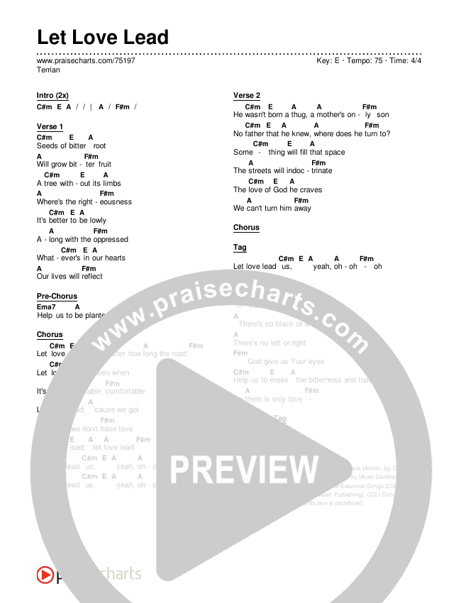 Let Love Lead Chords & Lyrics (Terrian)